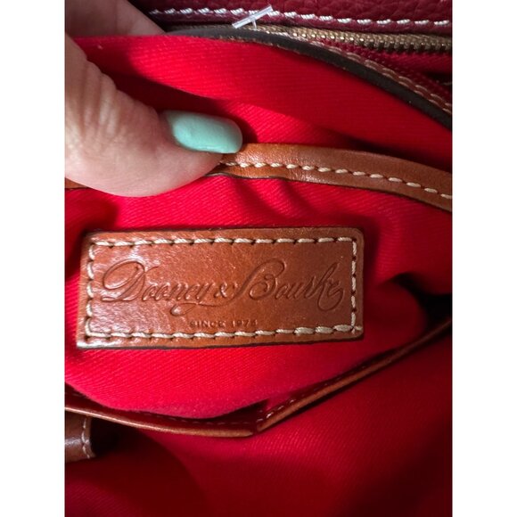 Dooney & Bourke Pebble Leather Tote Shoulder Bag Burgundy Red 15x11x4 - Picture 8 of 8